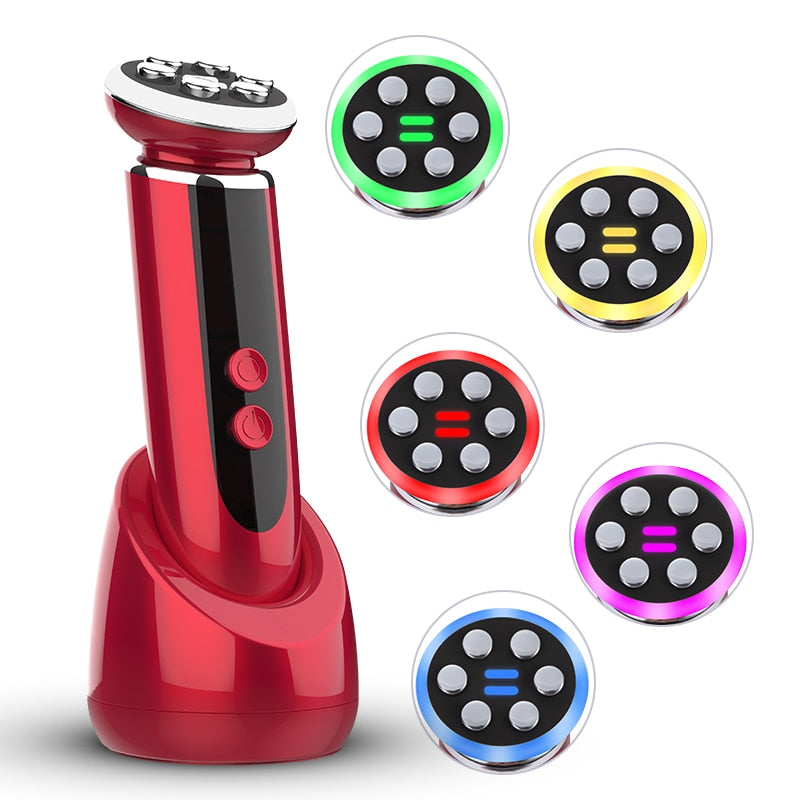 HexoGlow™ RF-ansiktslyftande och hudföryngrande enhet med EMS och LED-fotonterapi