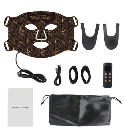 HexoGlow™ LED-silikon ansiktsmask – 8-färgs fotonterapi