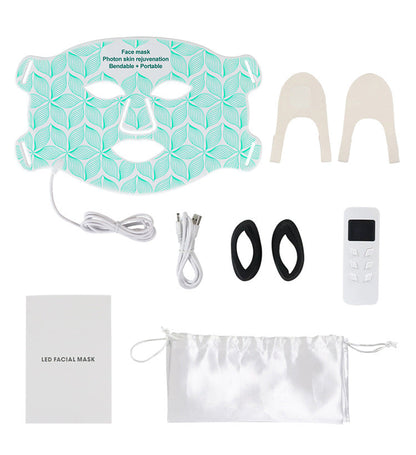 HexoGlow™ LED-silikon ansiktsmask – 8-färgs fotonterapi